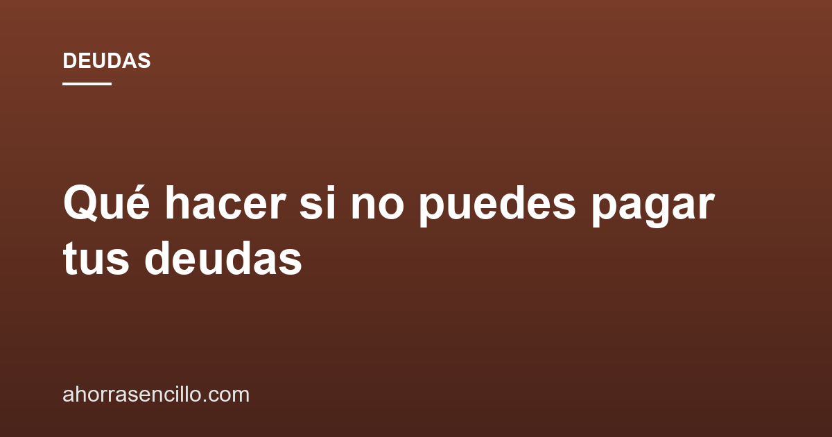 Qué hacer si no puedes pagar tus deudas